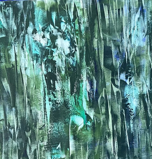 Teal-empathy 24 x24 Oil and Natural Pigments