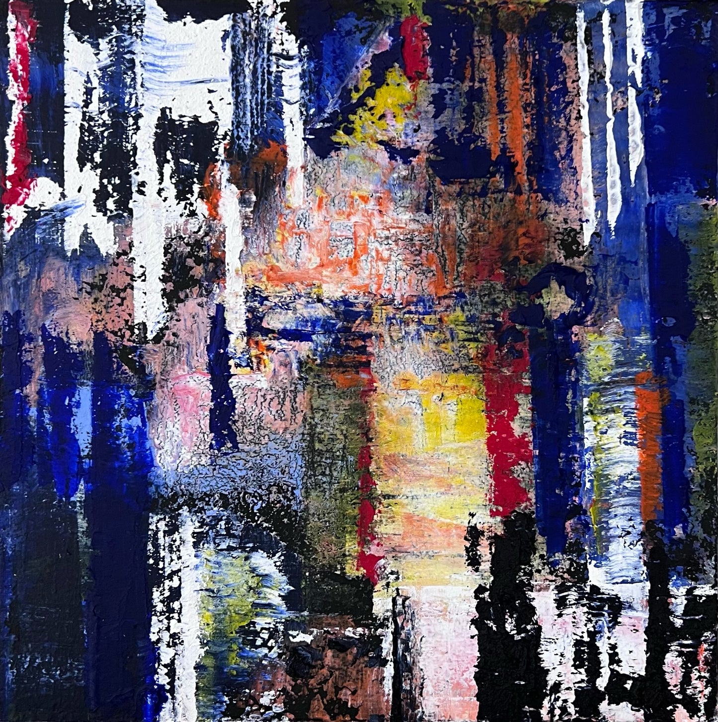 colours of history, cold wax, abstract