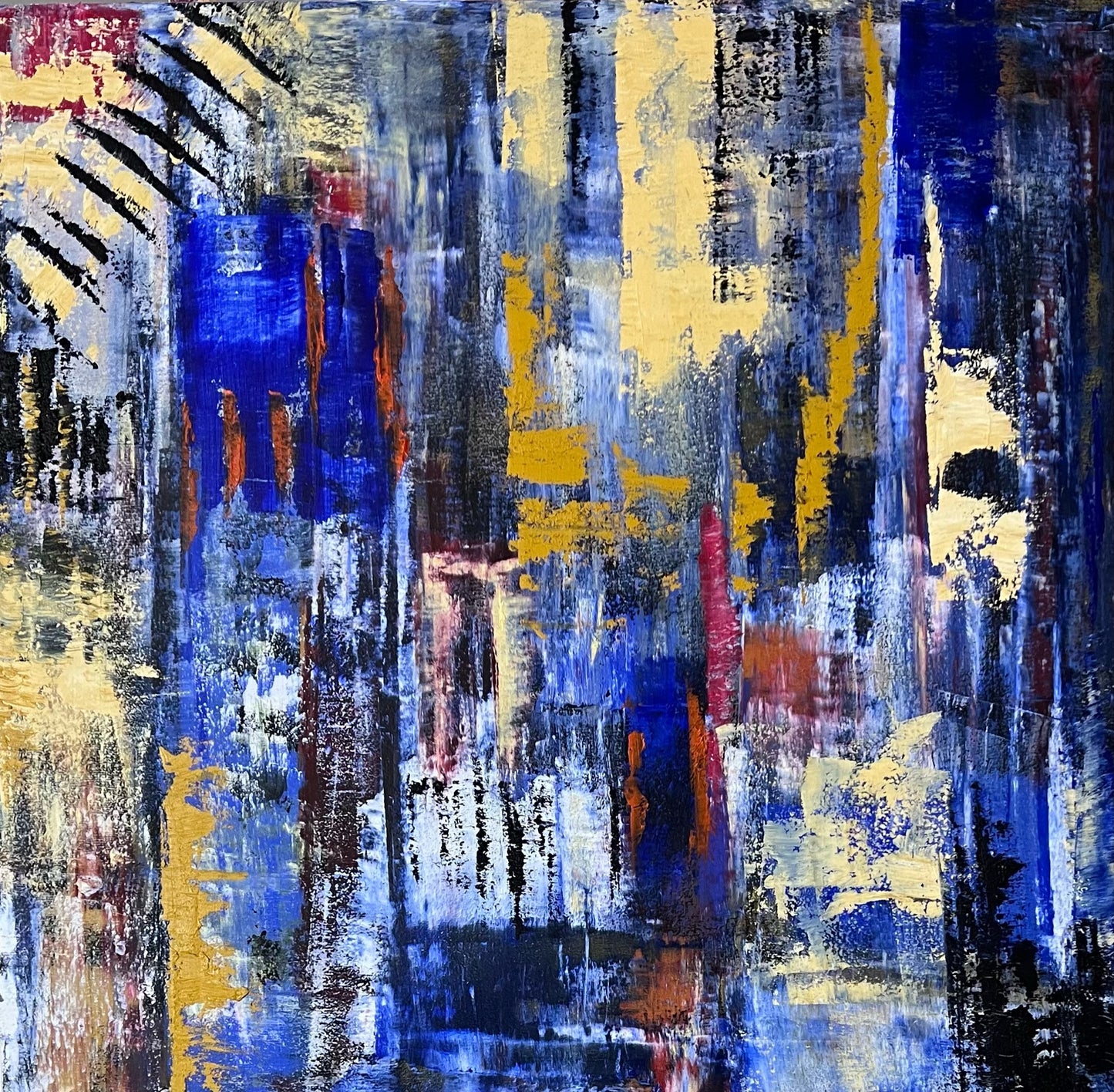 colours of history, cold wax, abstract