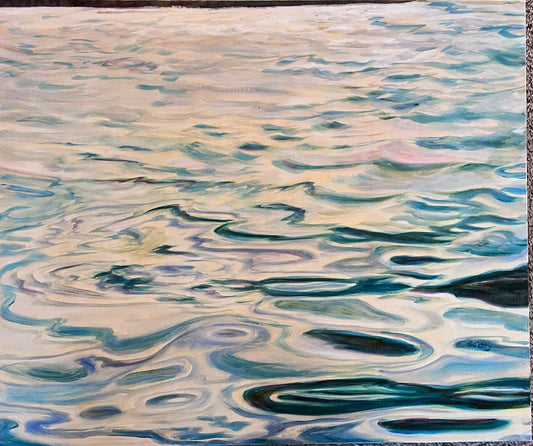 oil on canvas, landscape, pavilion lake