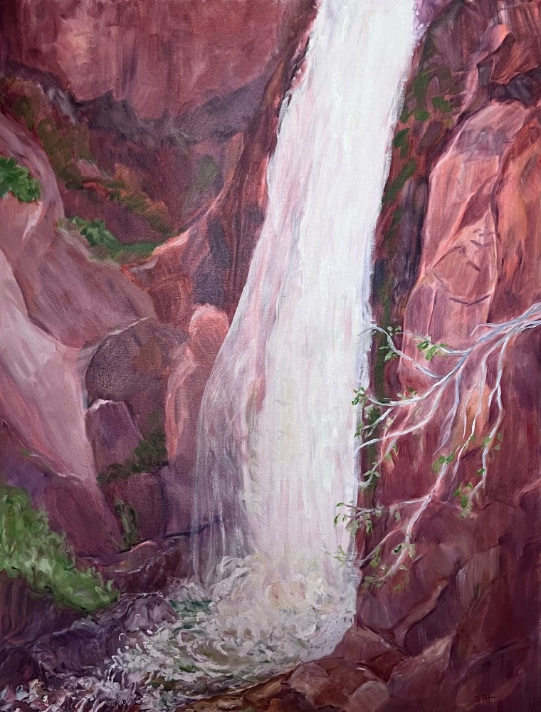 oil on canvas, murray falls, spences bridge