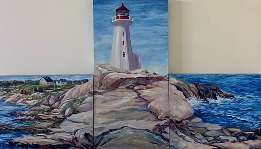 oil on canvas, landscape, peggy's cove