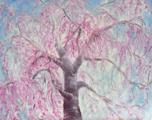 landscape, floral, oil on canvas, jo petty