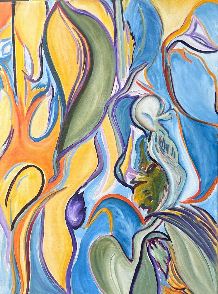 abstract, oil on canvas