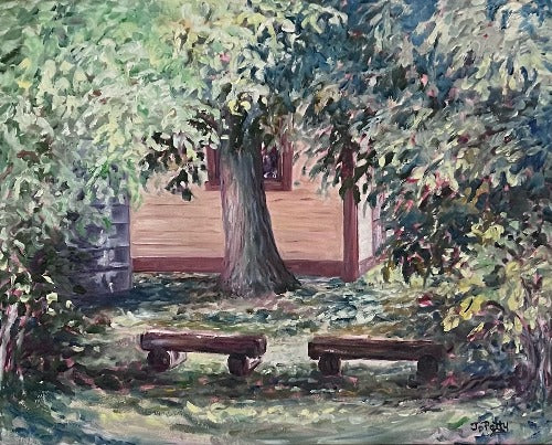 landscape, oil on canvas, jo petty