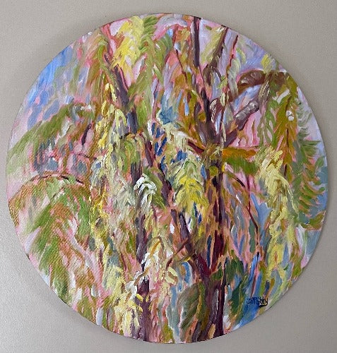 floral, landscape, oil on canvas, jo petty