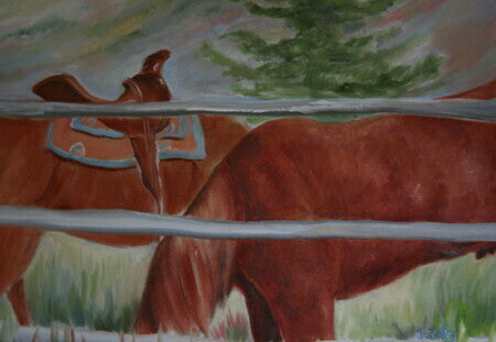 landscape, oil on linen, sundance guest ranch