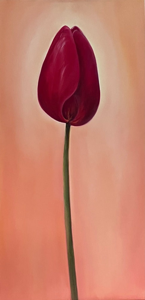 oil on canvas, floral, tulip