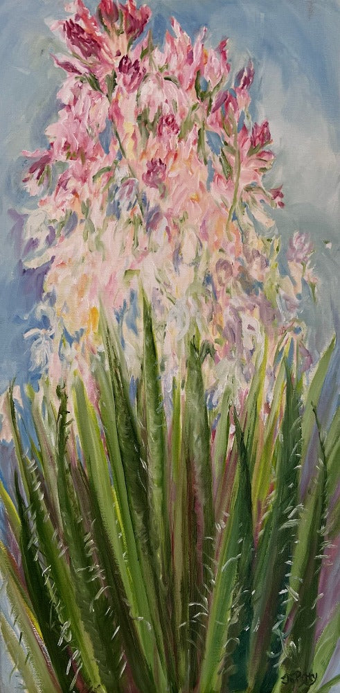 flowers, oil on canvas, yucca