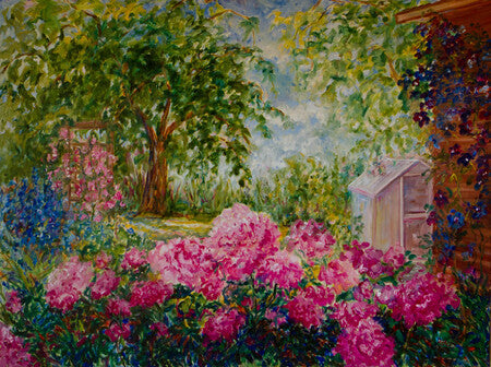 landscape, oil on canvas, garden